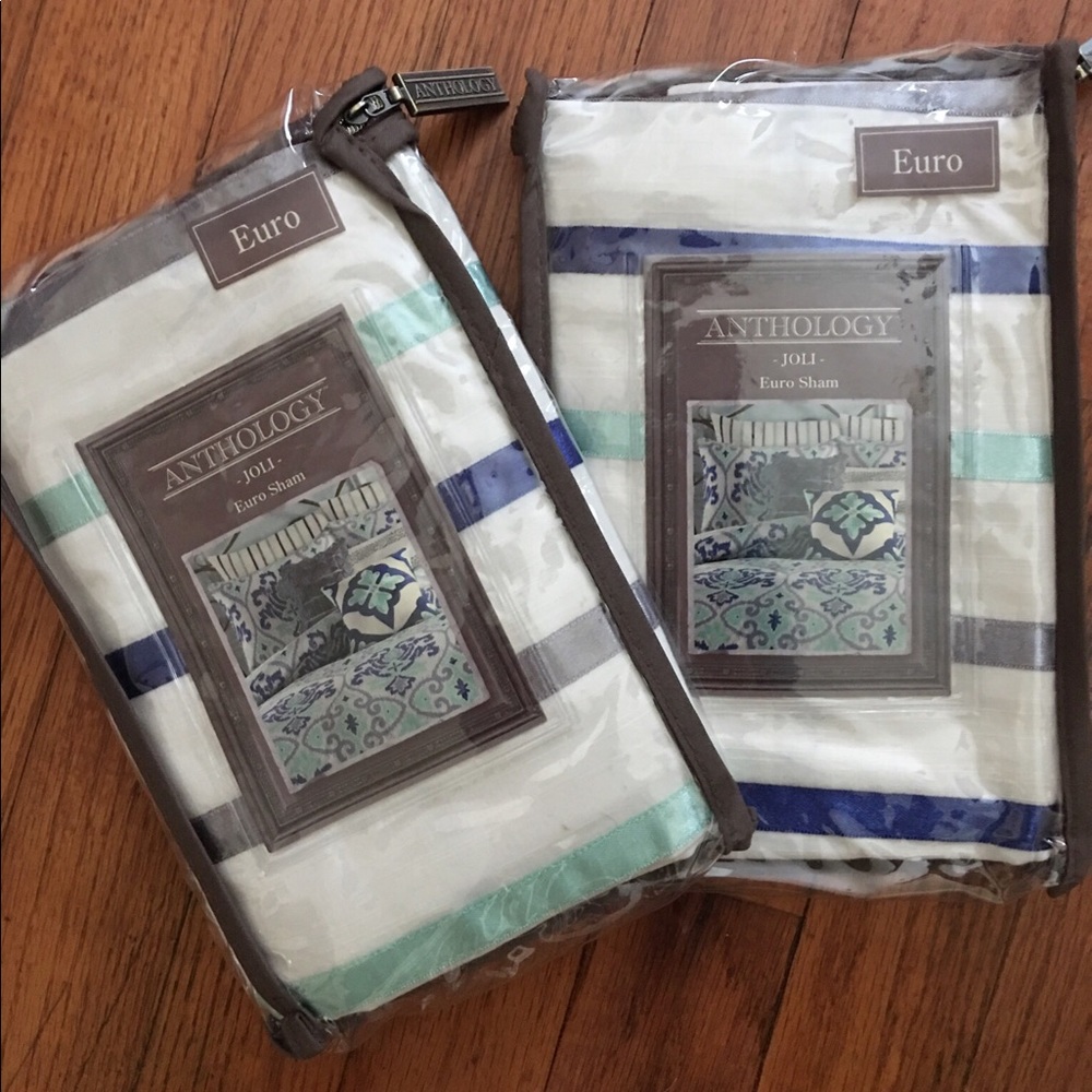 ANTHOLOGY *JOLI* Euro Shams Mint, Blue, Gray